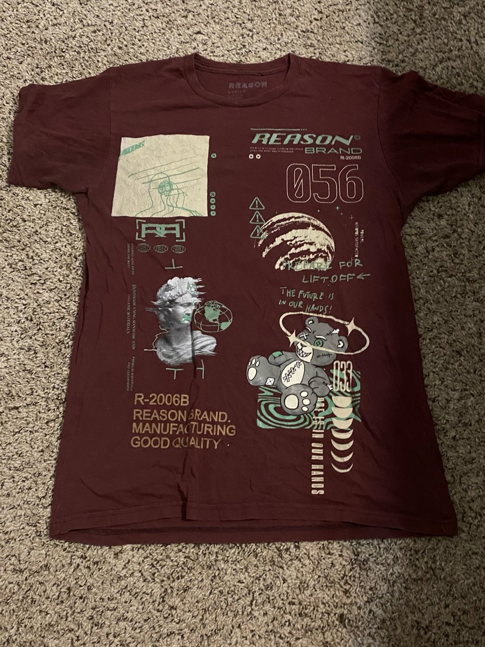 Reason Brand Short Sleeve Graphic Tee - Maroon